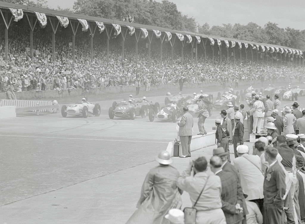 Race Cars Waiting at Starting Line