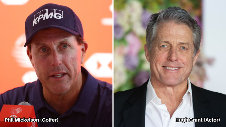 Phil Mickelson (Golfer) & Hugh Grant (Actor)