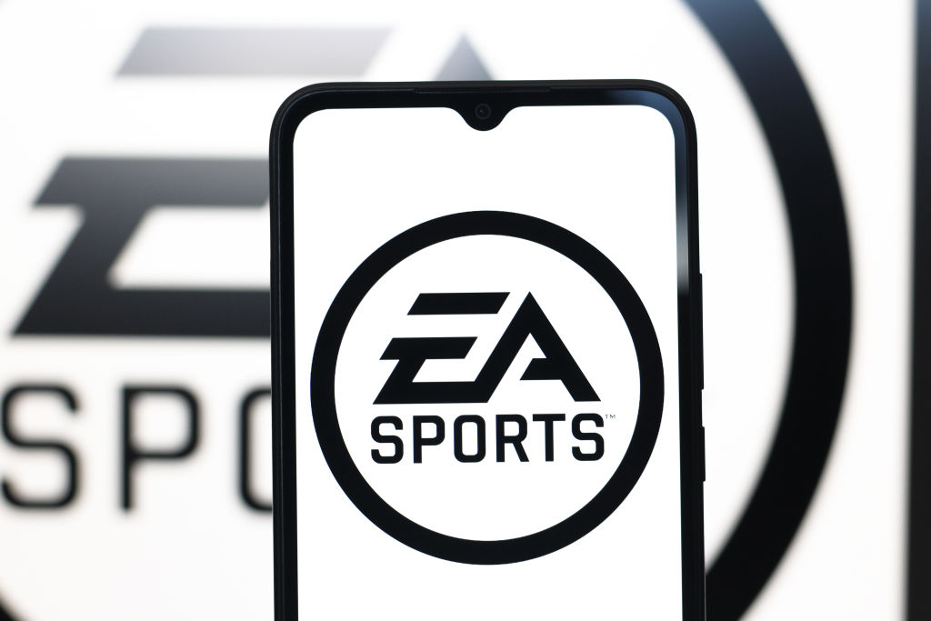 In this photo illustration, the EA Sports logo is seen...