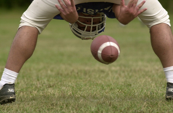VARSITY7-August 27,2001-University of Toronto Varsity linebacker and longsnapper Orson Sedmina, 19,
