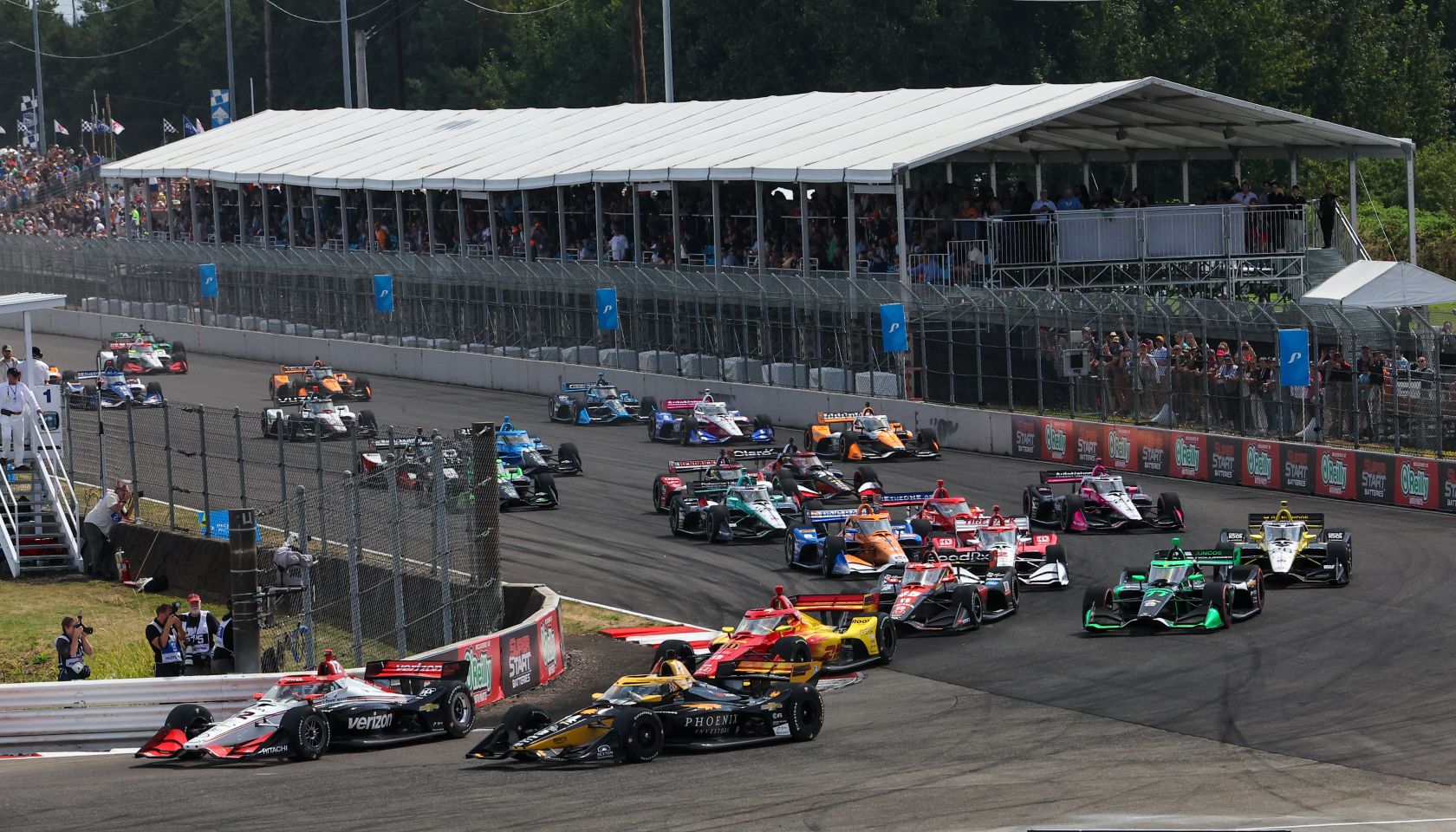 Will Power and Santino Ferrucci at the start - BITNILE.com Grand Prix of Portland - By: Chris Owens