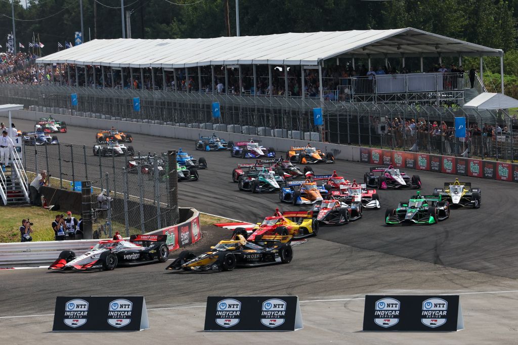 Will Power and Santino Ferrucci at the start - BITNILE.com Grand Prix of Portland - By: Chris Owens