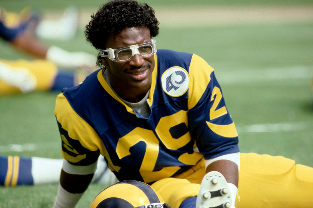 Rams RB Eric Dickerson Pre-game of Rams v. Vikings