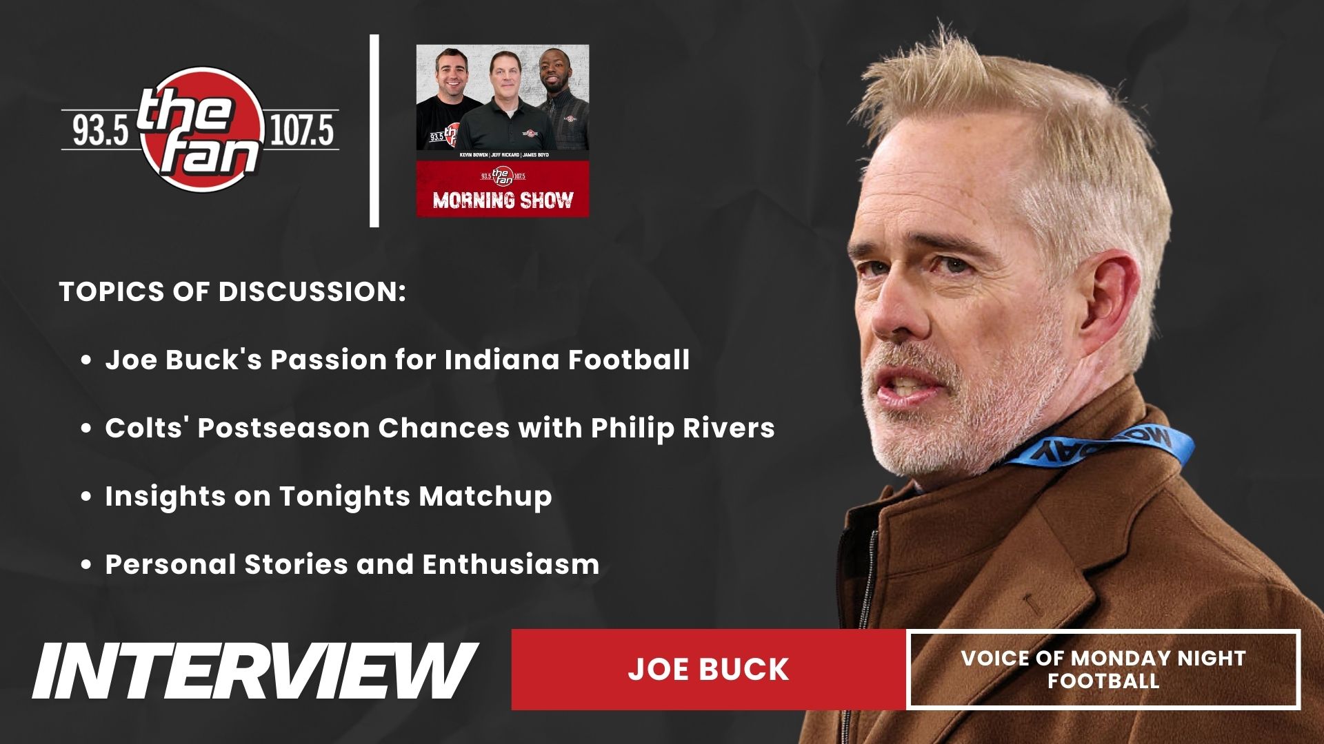 Joe Buck, The Voice Of Monday Night Football & IU Alum Previews Colts vs 49ers + Talks IU