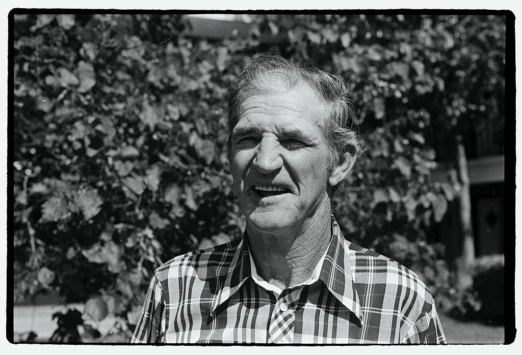 Sammy Baugh Sitting Outside at Ranch